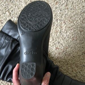 Dansko Black Leather Knee-High Boots